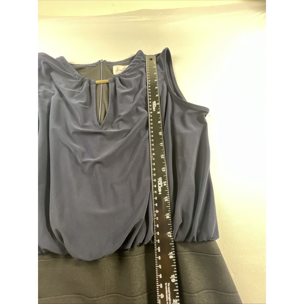 Joseph Ribkoff Navy Blue Black Sleeveless Bandage Skirt Dress Size 12 - Picture 8 of 13